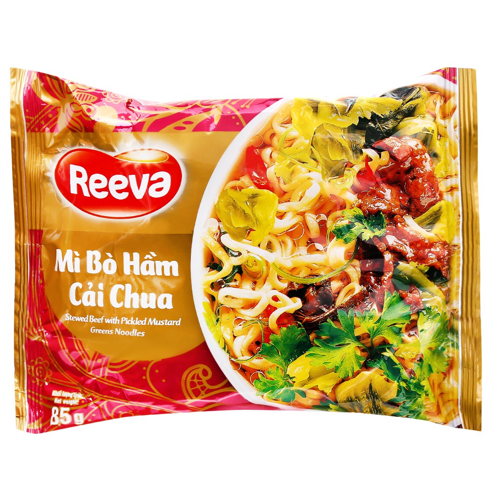 Mì Reeva 3 Miền lẩu nấm chua cay, lẩu nấm hải sản, bò nấm chua cay - 75g (1 gói)