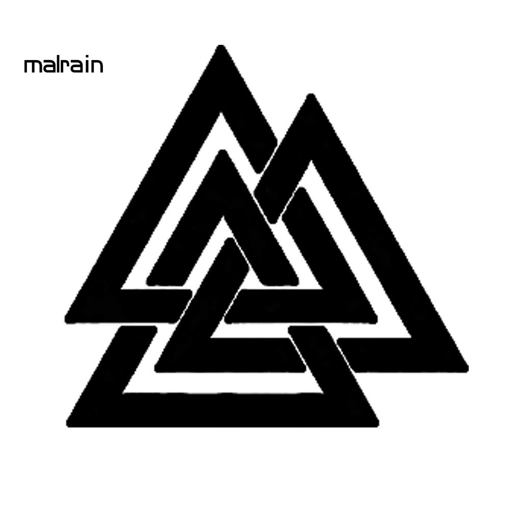 Sticker phản quang trang trí xe hơi hình logo Valknut Odin Vikings độc đáo