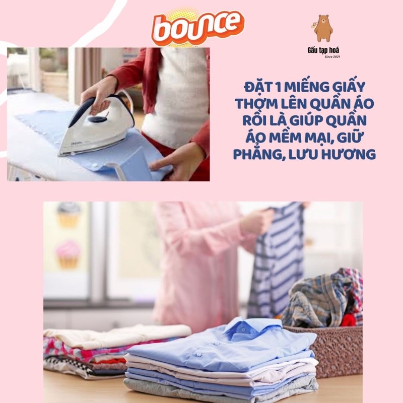 [ Tách lẻ] Giấy thơm quần áo Bounce Mỹ - Làm thơm quần áo và loại bỏ mùi ẩm mốc shop Gấu tạp hoá