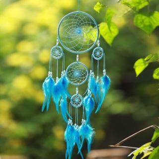 Dreamcatcher Xanh Biển ( Vòng to = 13cm , Chiều dài = 50cm )