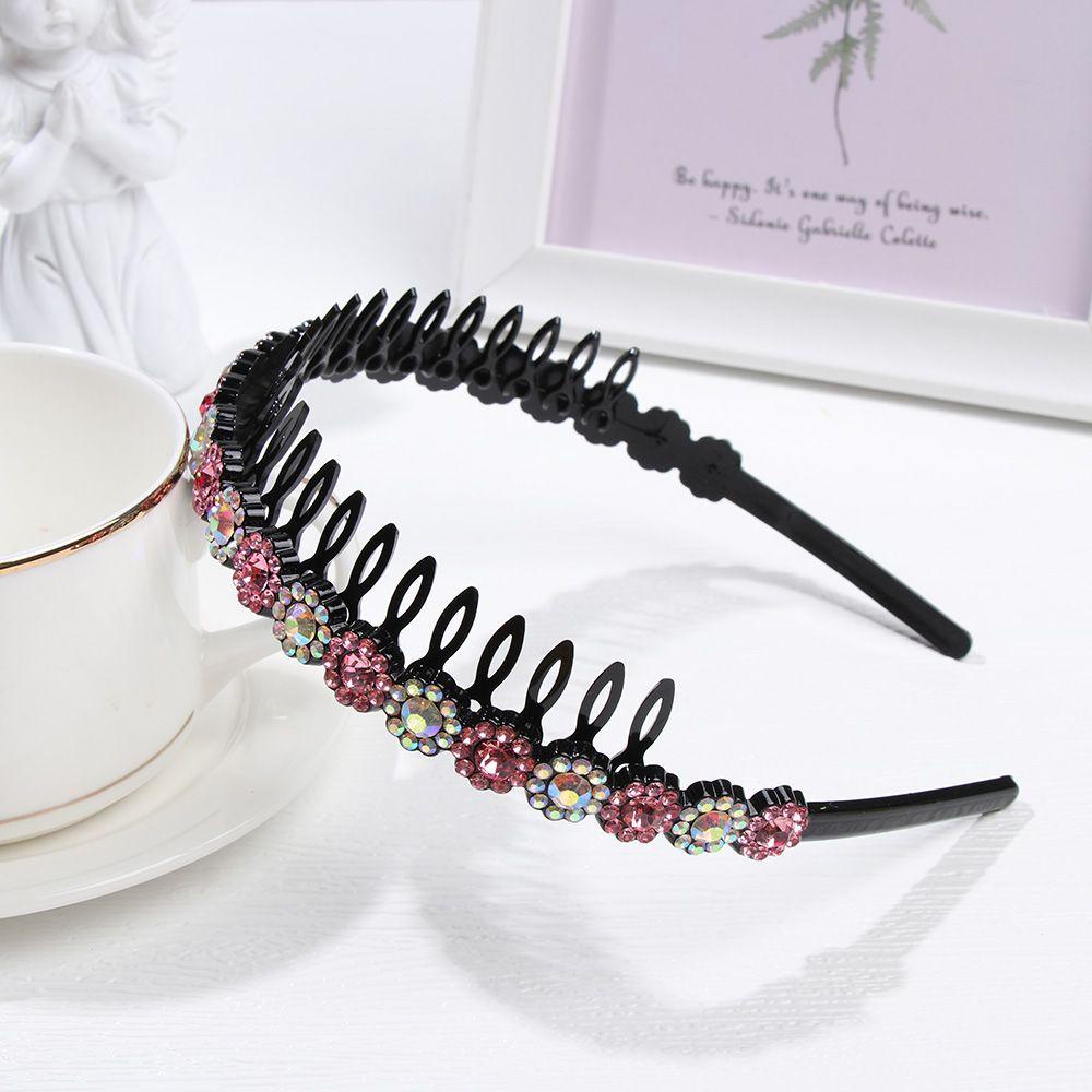 Băng Đô Cài Tóc Có Răng Đính Kim Cương Giả Đơn Giản