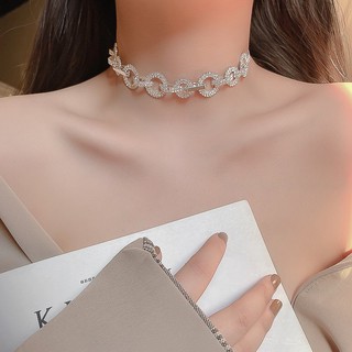 Vòng cổ nữ/ chocker nữ tròn đính đá hàng quảng châu cao cấp