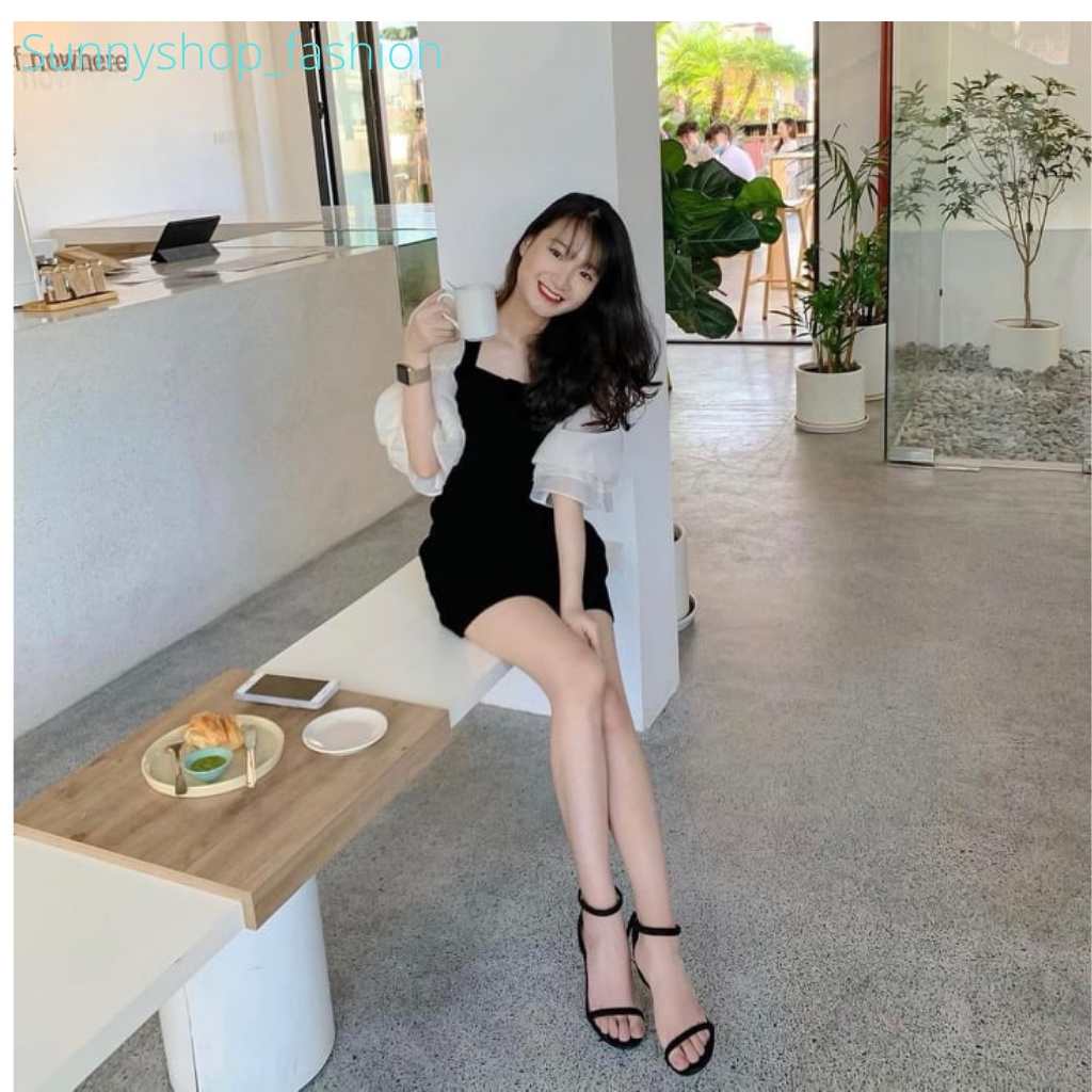 váy nhung đen tay lụa siêu hottt | BigBuy360 - bigbuy360.vn