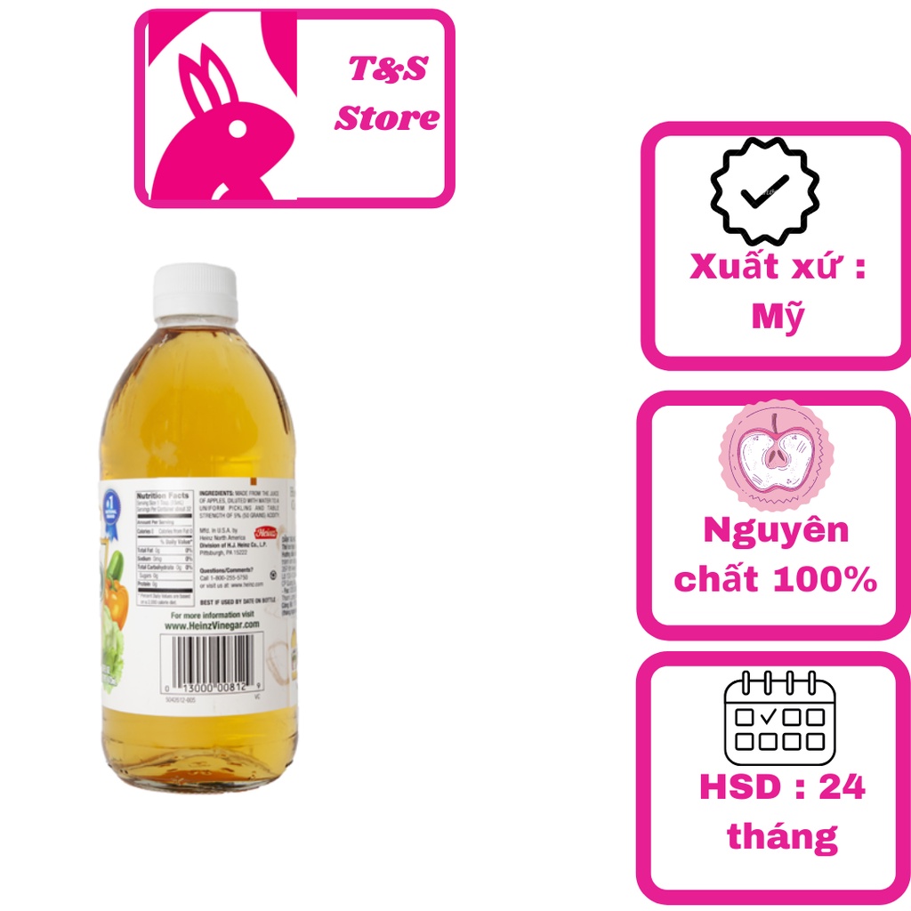 Giấm Táo HEINZ 473ml chai thuỷ tinh