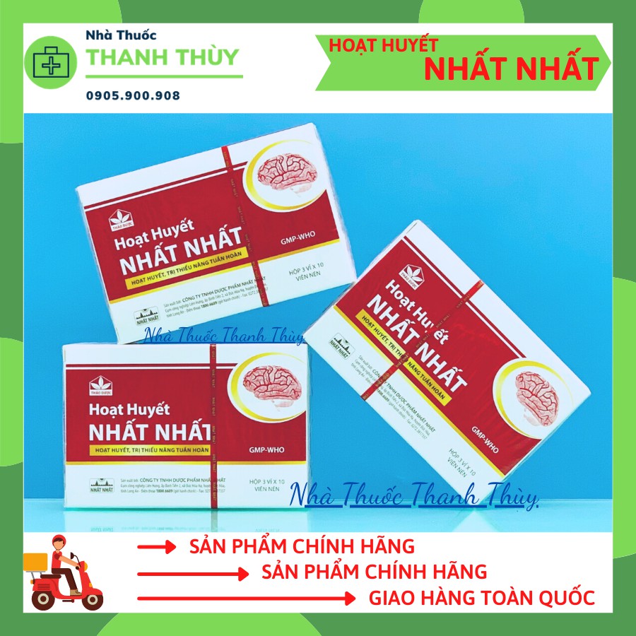 HOẠT HUYẾT NHẤT NHẤT [ Hộp 30 Viên] Hỗ Trợ Cho Người Thiểu Năng Tuần Hoàn Máu, Ngừa Tai Biến, Đột Quỵ