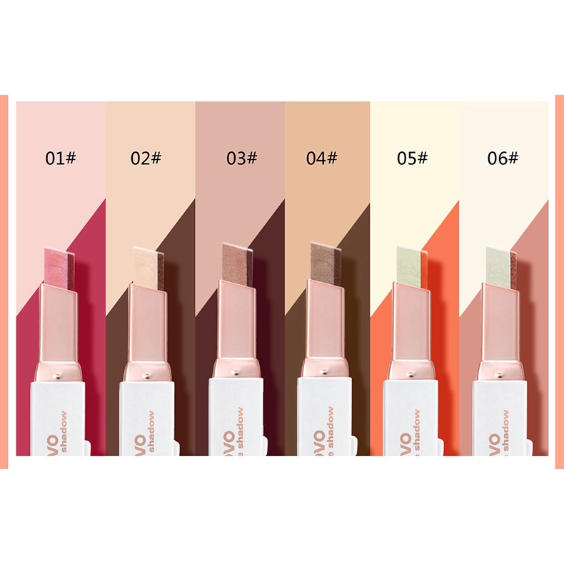 &lt;Ready Stock&gt;Makeup NOVO5099 Gradient Two-color Eyeshadow Stick Lazy Eyeshadow Students Eye-modified Eye Shadow Pen