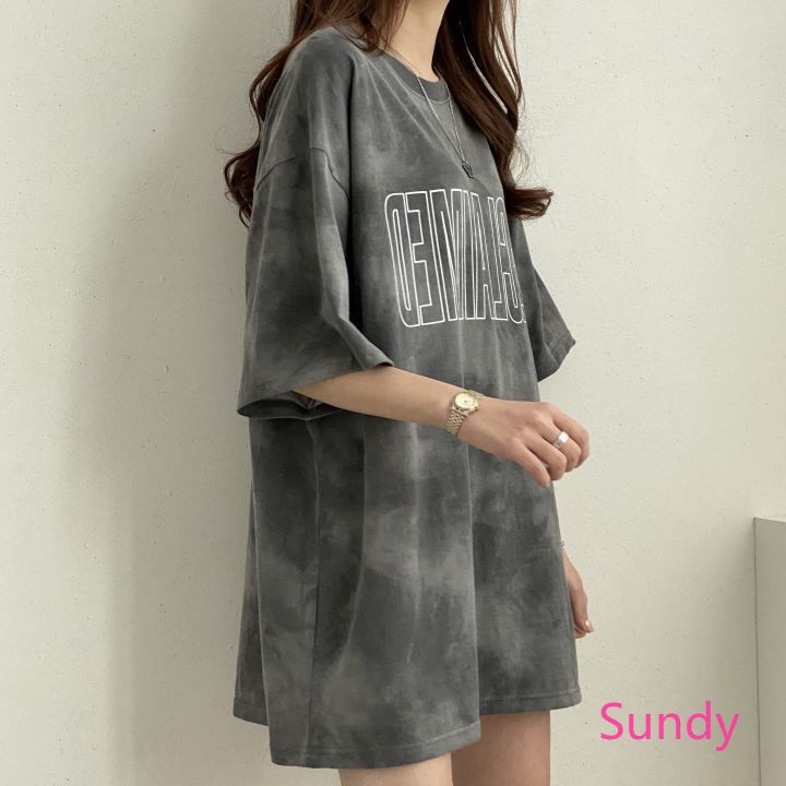 Áo Thun Ngắn Tay Dáng Rộng In Chữ Plus Size Thời Trang Mùa Hè Dành Cho Nữ