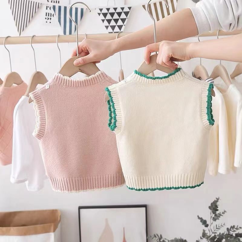 Áo Len Không Tay Phong Cách Phương Tây Dễ Thương Cho Bé
