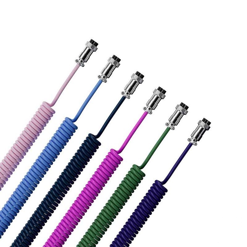 Dây cáp custom cho bàn phím cơ AKKO dạng xoắn USB Type C, hai đoạn thảo rời