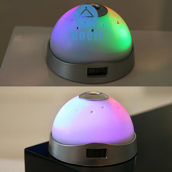 (Ready-Noel)Starry Digital Magic LED Projection Alarm Clock Night Light Color Changing