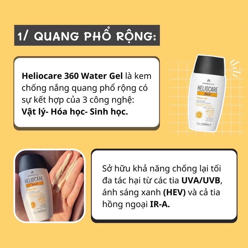 Kem chống nắng Heliocare Water Gel SPF50+