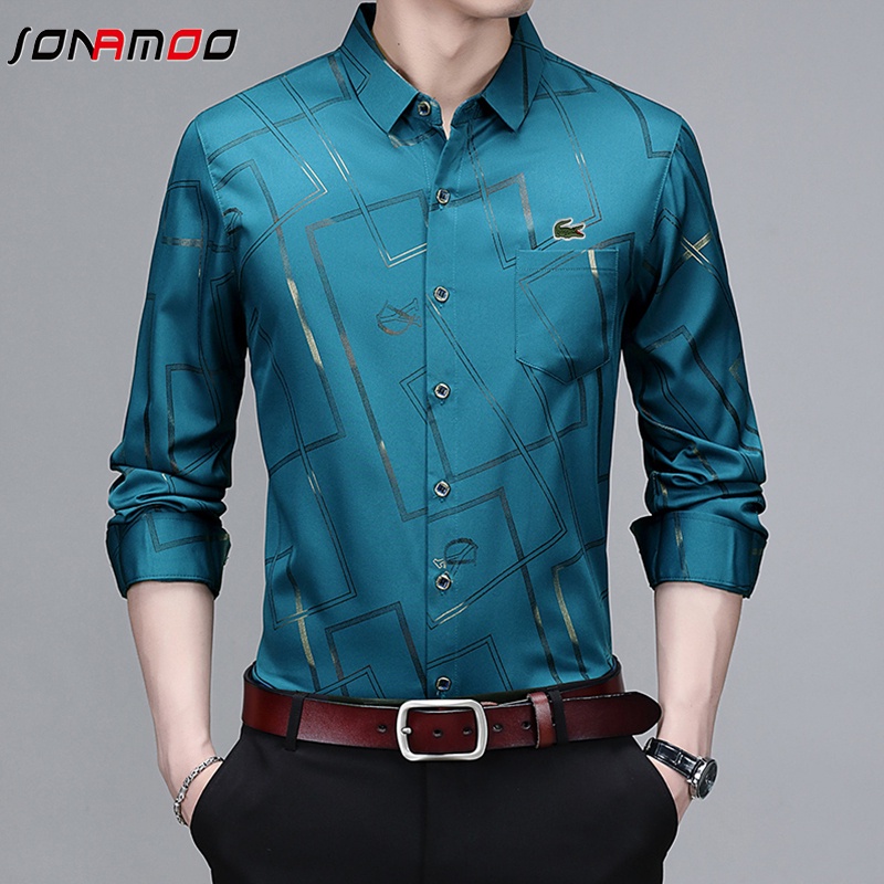 Áo sơ mi tay dài phong cách Hàn Quốc 5 màu tùy chọn cho nam