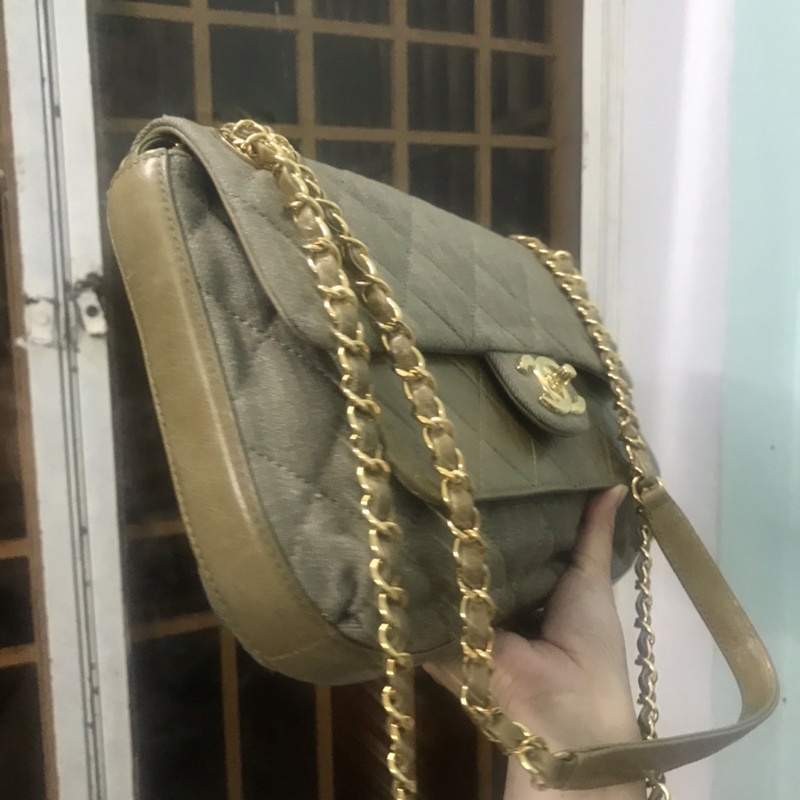 Túi si hiệu size 30 hàng si tuyển phối da và vải tình trạng 98%