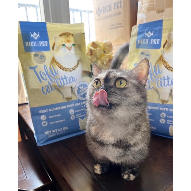 CÁT ĐẬU NÀNH CHO MÈO TOFU RICH PET 2,5KG TÚI ZIP CHÍNH HÃNG 02 LOẠI 2 VỊ GIÁ CỰC TỐT