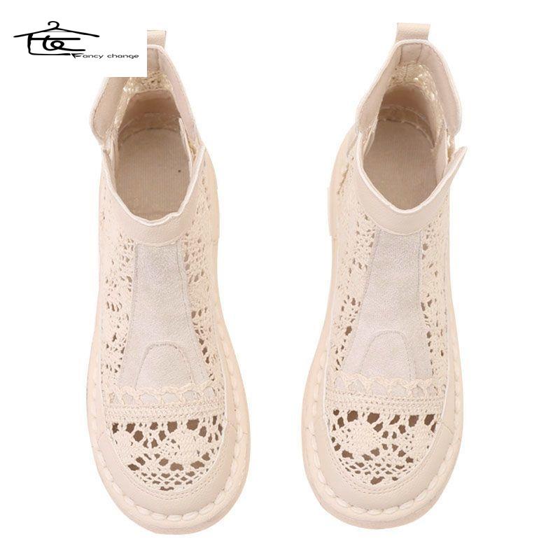 Giày Bốt Martin Đục Lỗ Kiểu Retro Thời Trang Mùa Hè Mới~2022 Cho Bạn Gái