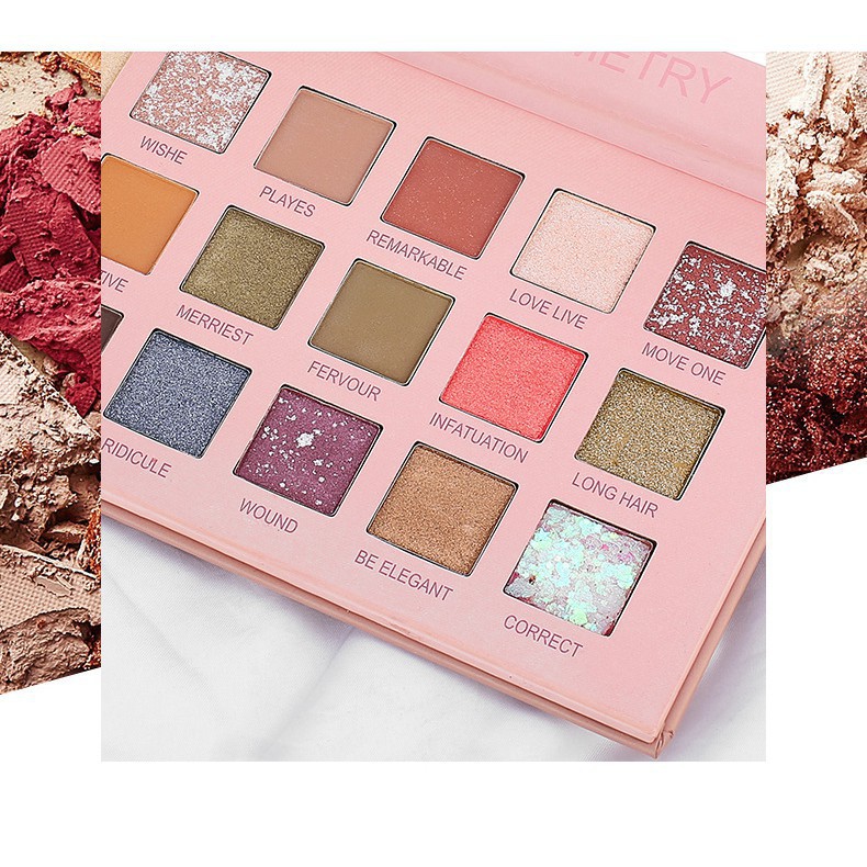 Bảng phấn mắt nhũ 18 ô Lameila lấp lánh phấn mắt trang điểm makeup siêu xinh ZENTOP