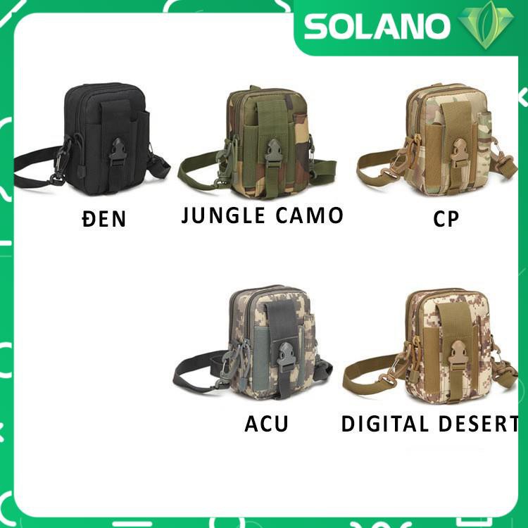 Túi Đeo Chéo SOLANO EDC Unisex Có Thể Đeo Hông, Gắn Balo Rằn Ri Nhiều Ngăn Chống Nước FB-001204