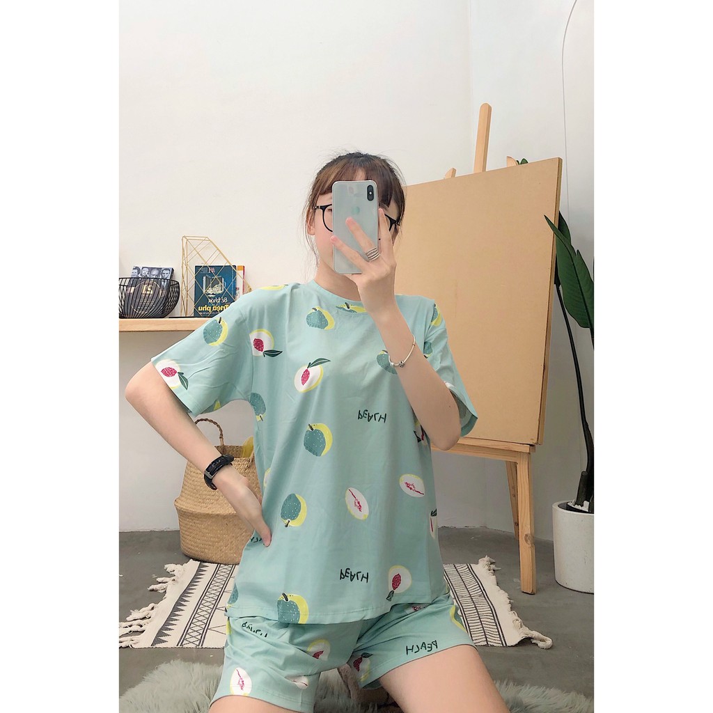 Đồ bộ nữ cộc tay - mặc nhà - chất thun sữa mềm mại co giãn | BigBuy360 - bigbuy360.vn