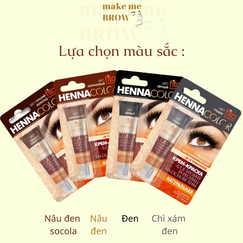 Nhuộm đen mi - lông mày  FITO HENNA Nga 5ml (dạng tuýp 10 lần dùng) - makemeBrow