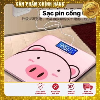 Cân Điện Tử Sức Khỏe Heo Hồng Sạc USB Không Cần Thay Pin  [Giao Nhanh 2h]