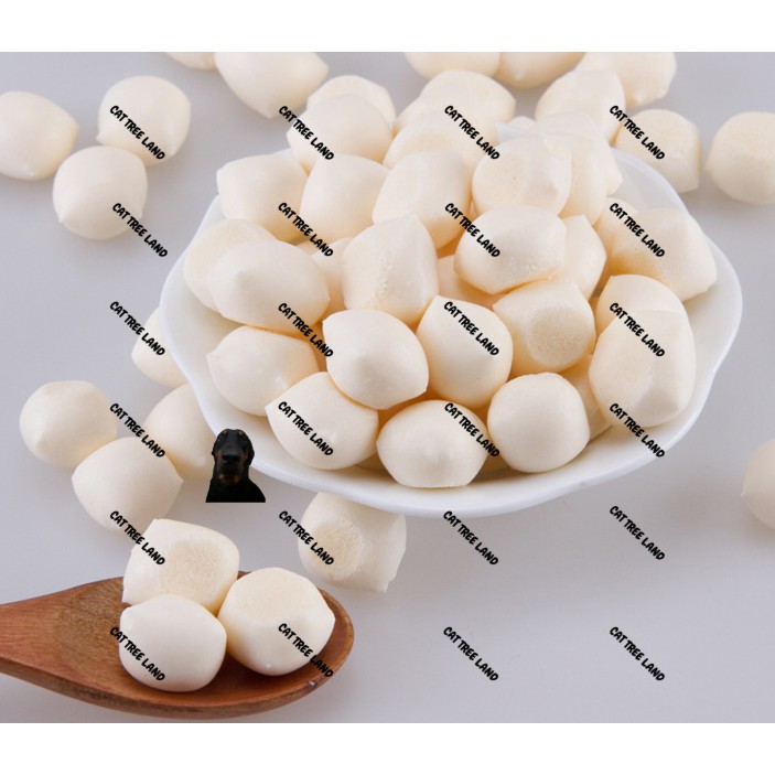 BÁNH THƯỞNG CHÓ MÈO PHÔ MAI VIÊN CANXI, VÁNG SỮA DÊ KEM TƯƠI HỘP 160G - SNACK ĂN VẶT CHÓ MÈO