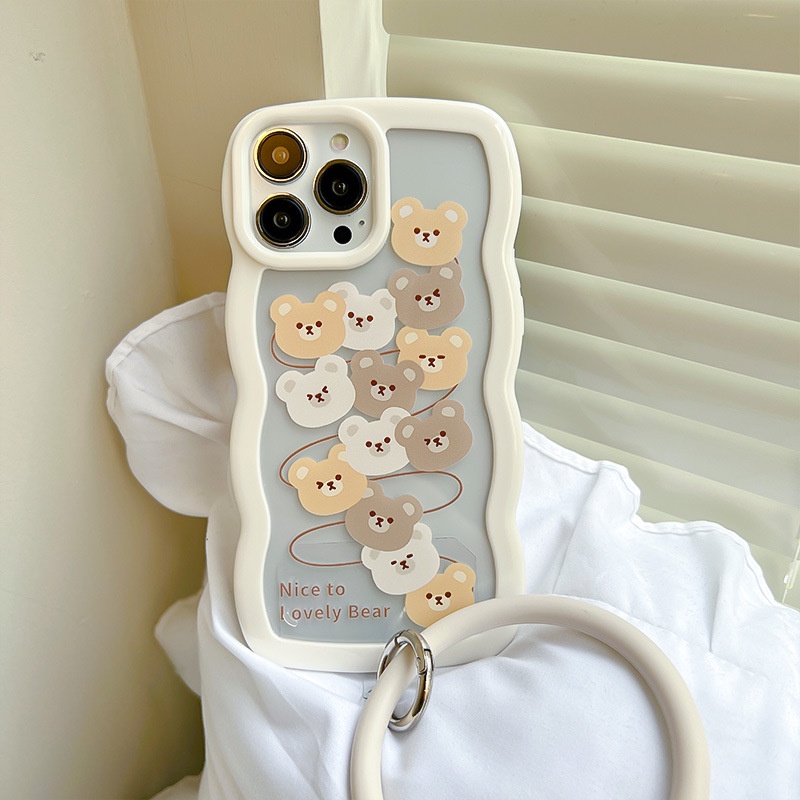 Ốp Điện Thoại Họa Tiết Hoạt Hình Chú Gấu Dễ Thương Cho iphone 13Promax 12 11Pro 6 7 8 PLUS 14