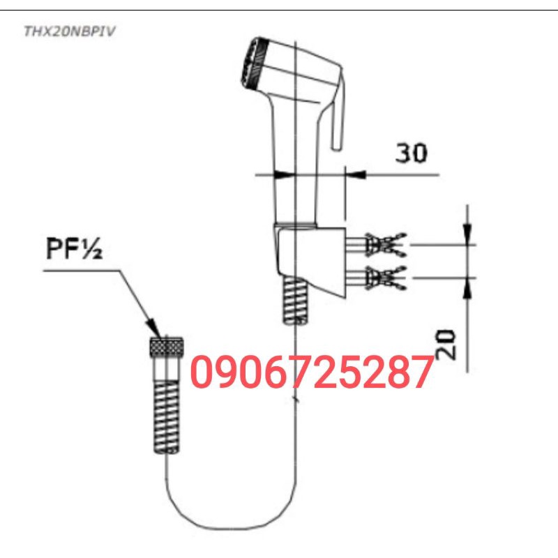 Vòi Xịt Vệ Sinh TOTO TVCF201,THX20NBPIV, Chính Hãng , Bảo Hành 02 năm