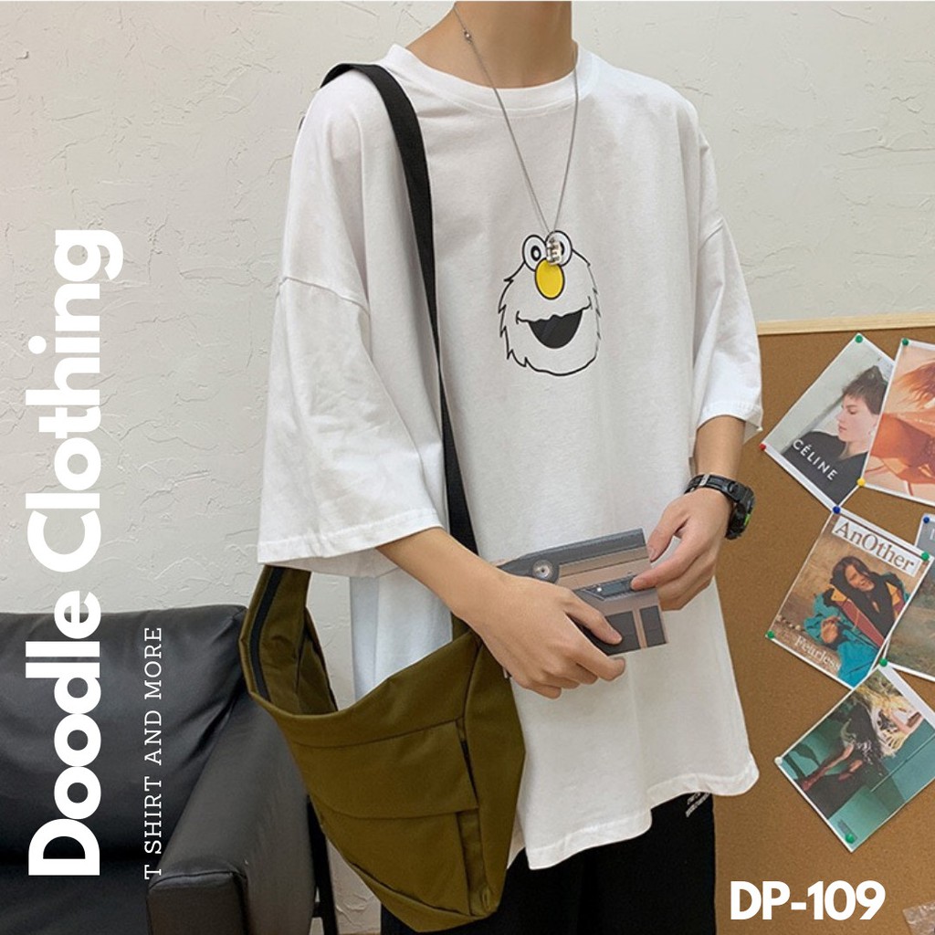 Áo Thun Nam Nữ Tay Lỡ Unisex Oversize Áo phông Form Rộng Basic Tee Hình Quái Vật Dễ Thương