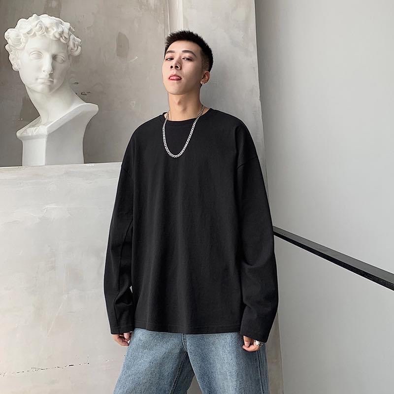 Tay dài trơn full màu cotton 100% (ảnh thật - hàng xịn)