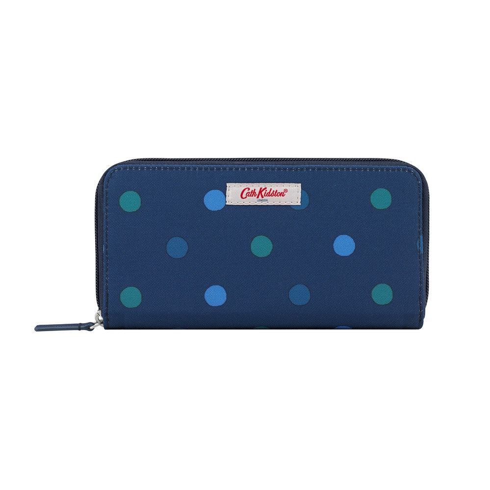 Cath Kidston - Ví cầm tay Continental Zip Wallet Power Spot - 984973 - Navy