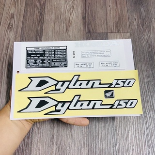 Tem dán xe Dylan 150cc ZIN (chữ+tem thông số xe)