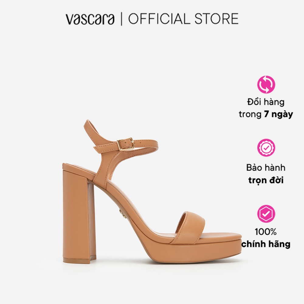 Vascara Giày Premium Platform Sandal Nubuck Gót Trụ - SDN 0725