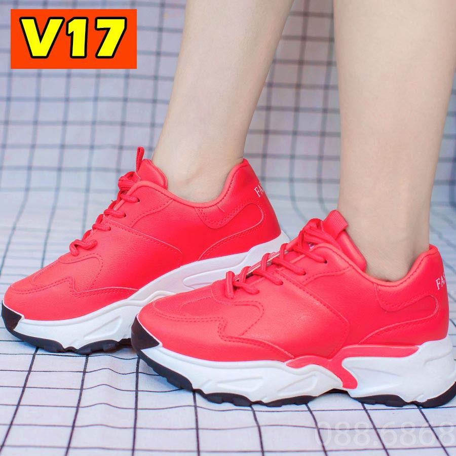 [ ẢNH THẬT ] GIÀY THỂ THAO NỮ ĐỘN ĐẾ 5CM SIÊU SANG, MÃ V16