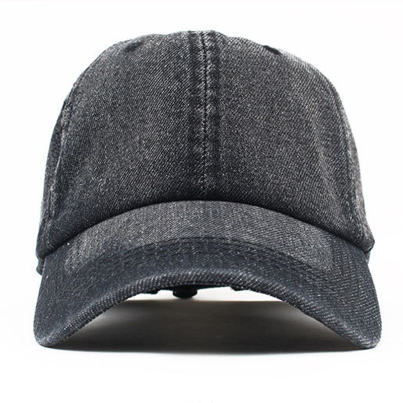 Mũ Lưỡi Trai Denim Màu Trơn Phong Cách Vintage Dành Cho Nam Và Nữ