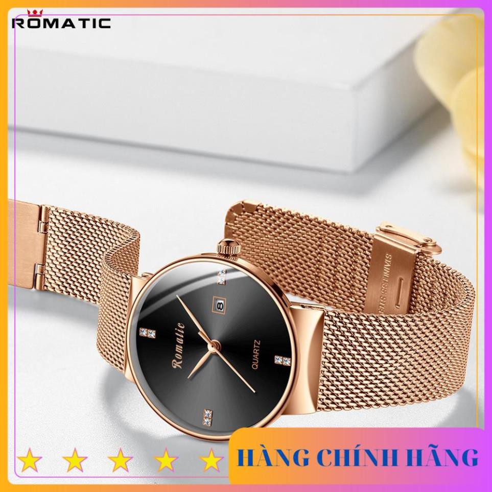 ĐỒNG HỒ NỮ ROMATIC ITALIA - DÂY TITANIUM SANG TRỌNG + TẶNG HỘP & PIN