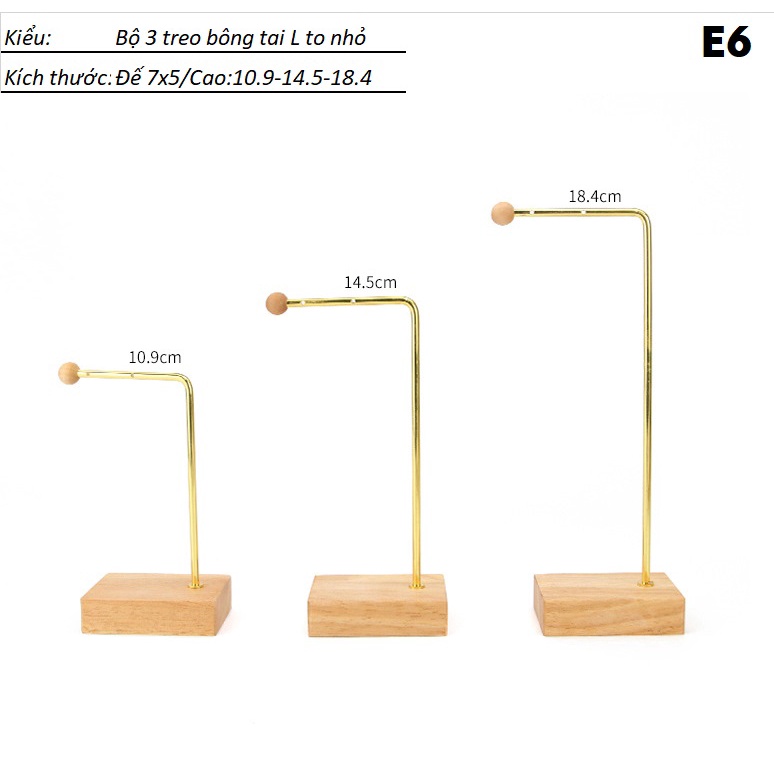 [D2CO] Bộ giá gỗ trưng bày trang sức lai trim chụp mẫu ảnh 3D rất đẹp nhóm B-E