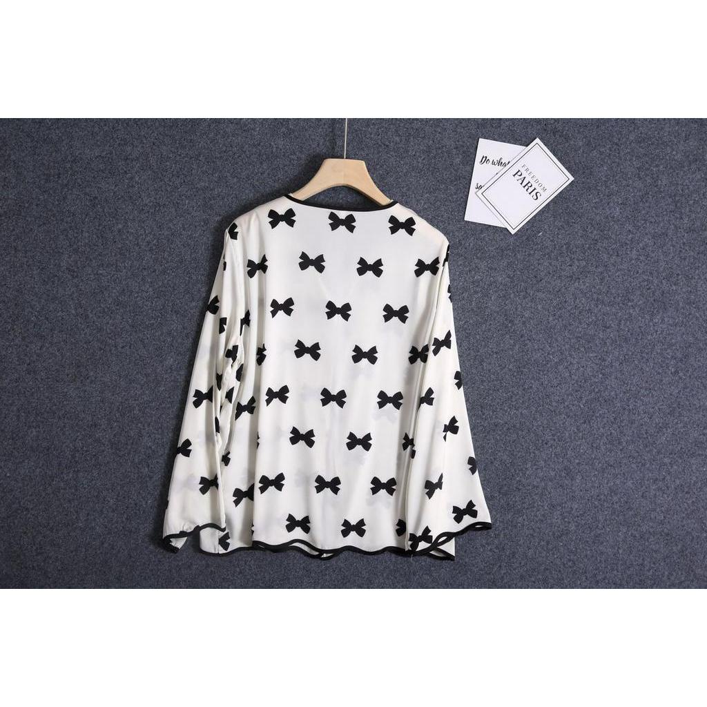 Bộ Đồ Ngủ Tay Dài Thoải Mái Họa Tiết Xinh Xắn Tùy Chọn Cho Nữ