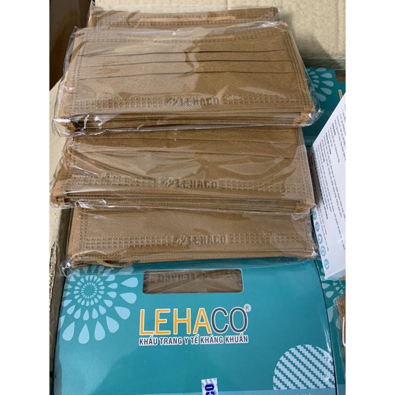 Khẩu Trang Y Tế LEHACO Màu Nâu Full Kháng Khuẩn | BigBuy360 - bigbuy360.vn