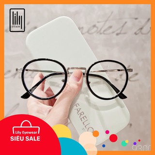 Gọng kính cận kim loại mắt tròn cao cấp thời trang hàn quốc nam nữ Lilyeyewear 9300 nhiều màu