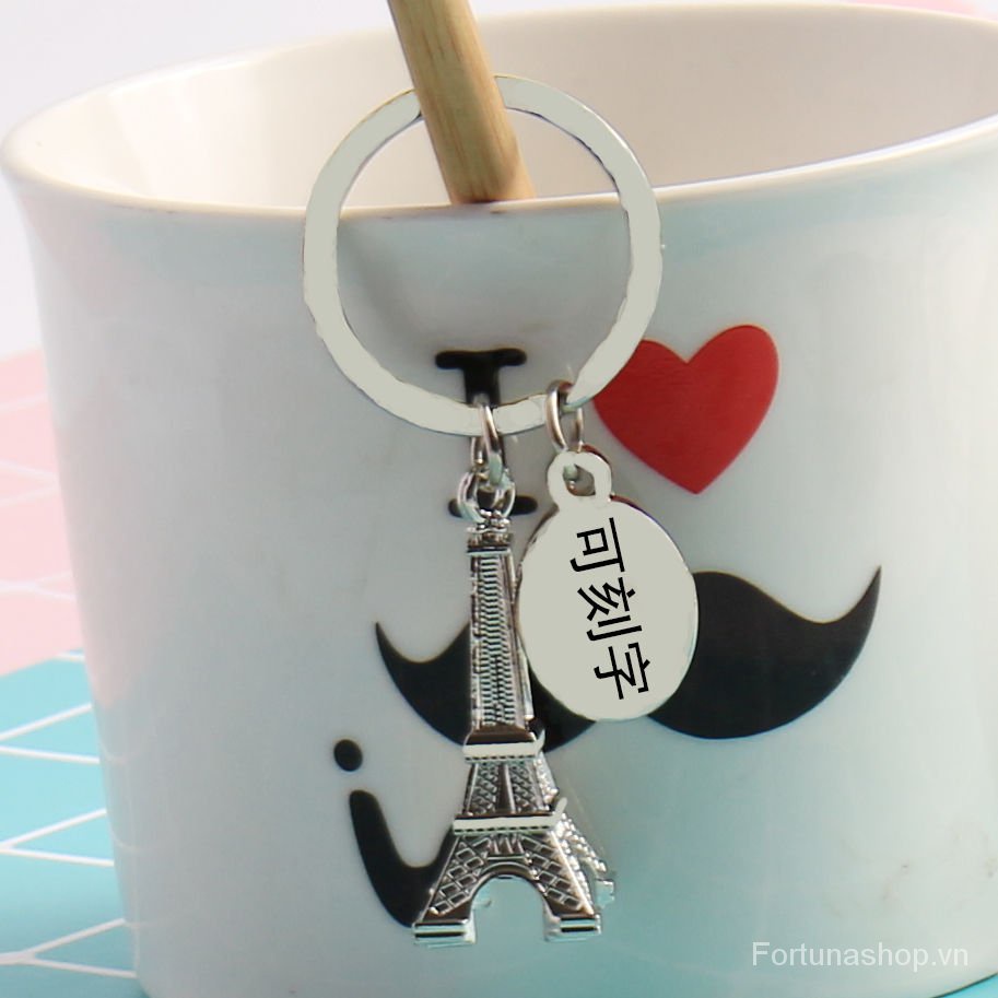 Eiffel Tower Key Chain Couple Keychain PairDIYEngraved Tower Model Key Ring Chain Pendant lVio