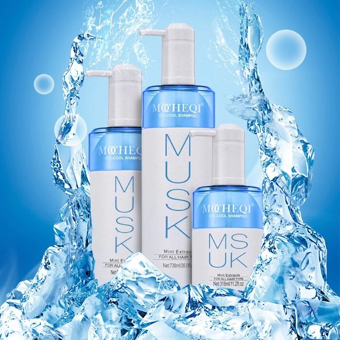 Dầu Gội Thanh Mát Da Mềm Mượt Tóc MOCHEQI MUSK Mint Extracts 518ml