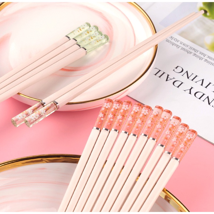 Bộ 5 đôi đũa họa tiết hoa anh đào T15