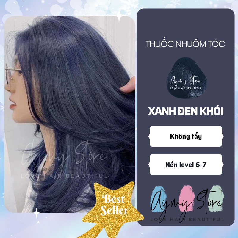 Thuốc nhuộm tóc XANH DƯƠNG ĐEN KHÓI - XANH ĐEN KHÓI không tẩy chính hãng AYMY