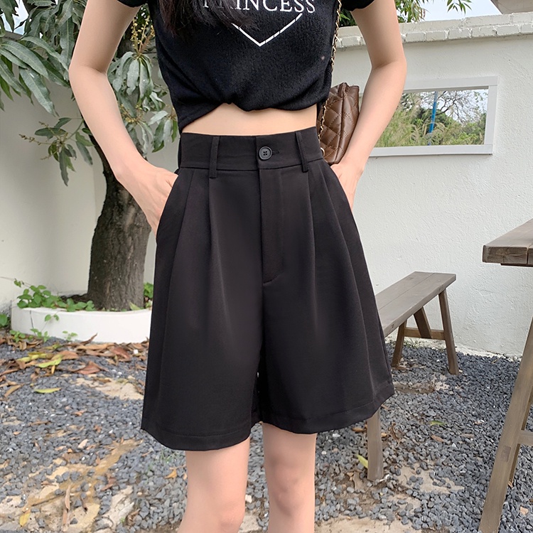Quần Short Nữ Lưng Cao Ống Rộng Thời Trang Hàn Quốc