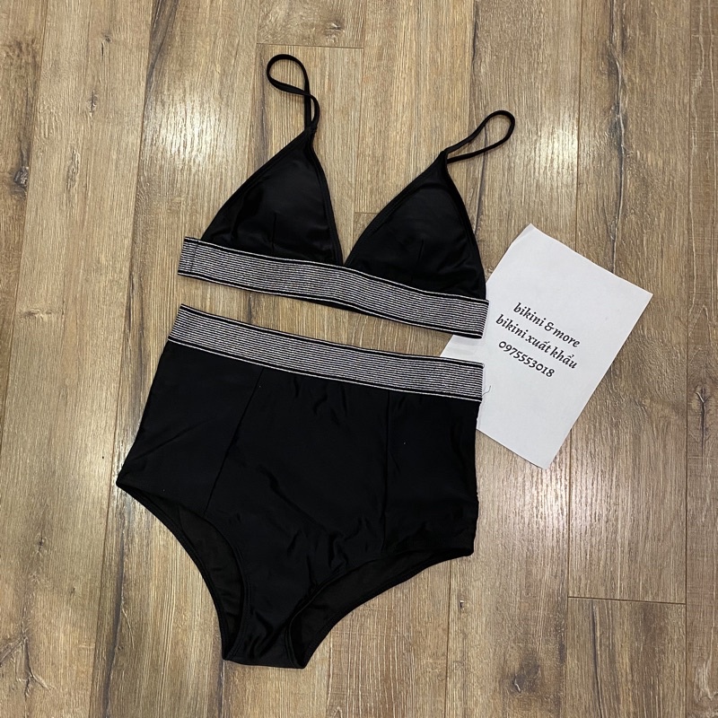 [BKN1440] &lt;ÂU&gt; SET BIKINI ĐEN VIỀN NHŨ (CẠP CAO)