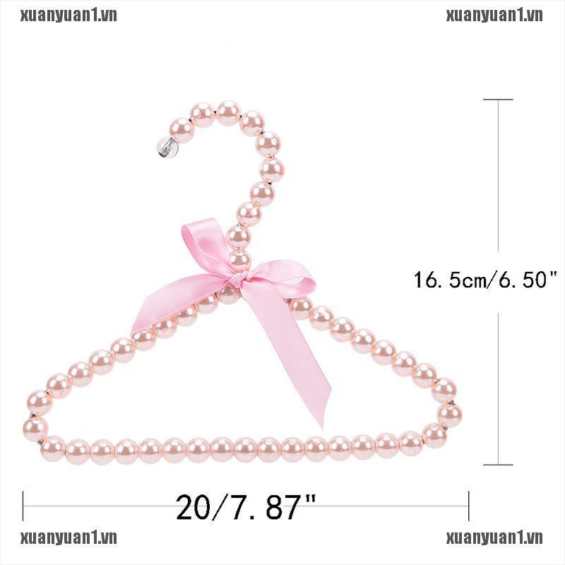 [XUANYUAN1] 1 Móc Treo Quần Áo Đính Ngọc Trai Và Nơ Cho Thú Cưng