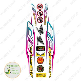 Tem Xe WAVE ALPHA 100cc & 50cc Mẫu 2021 nhiều lựa chọn màu sắc ( Dán xe trắng )  - Tem 3 lớp chống phai màu