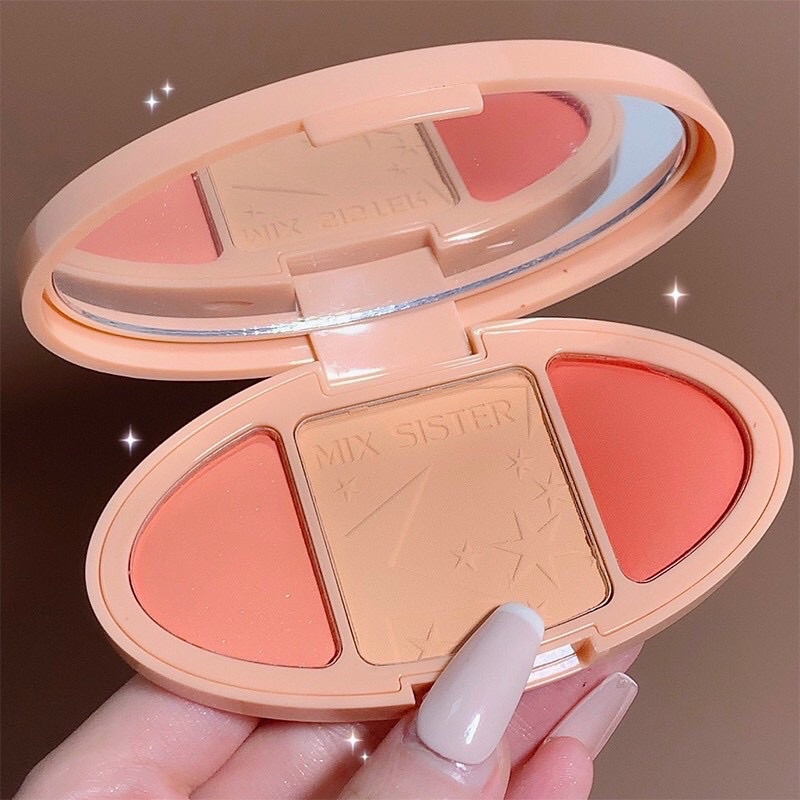 Má hồng bắt sáng Highlight Mix Sister 3 ô