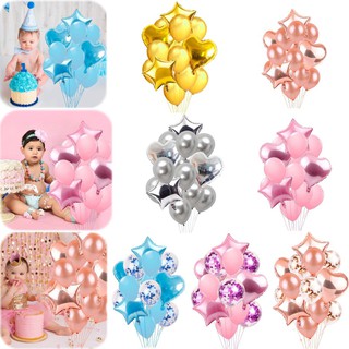 Bộ 14 bong bóng nhôm trang trí tiệc sinh nhật đám cưới
