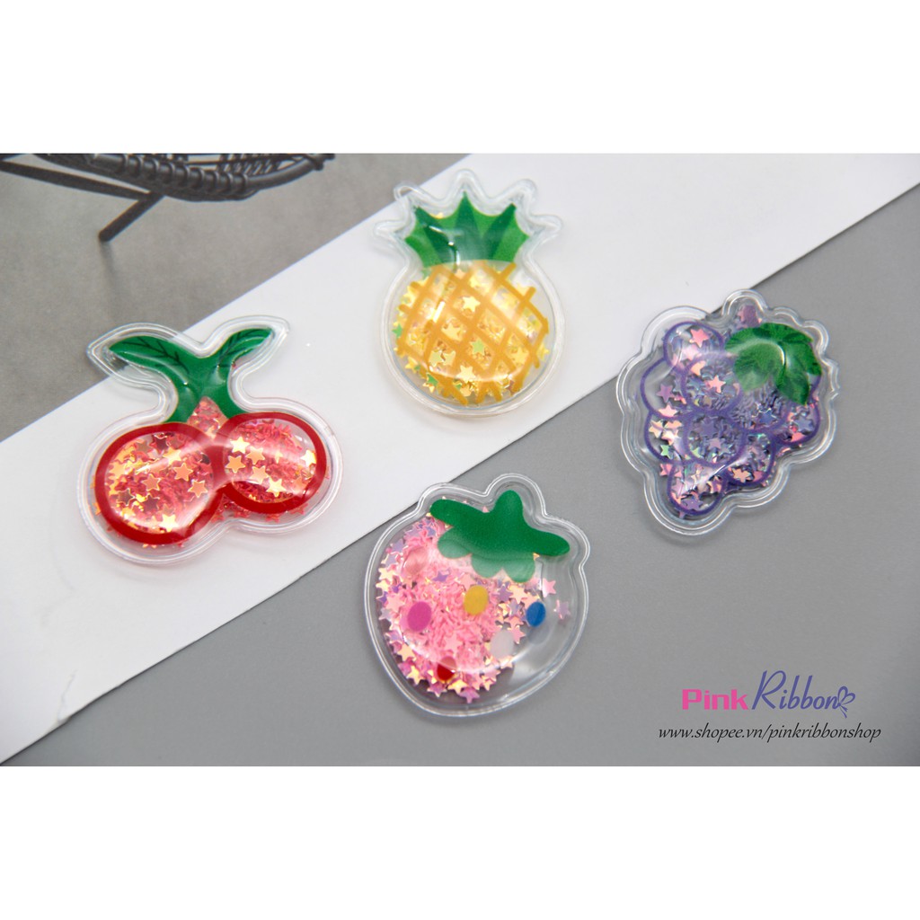 Hoa quả nhựa trong hạt kim sa -SET 5C